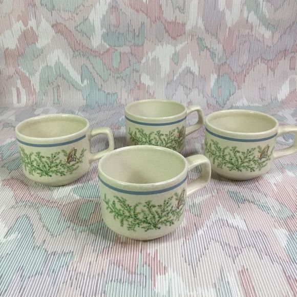Lenox Set of 4 Temper-Ware Fancy Free Coffee/Tea Cups - Picture 1 of 8